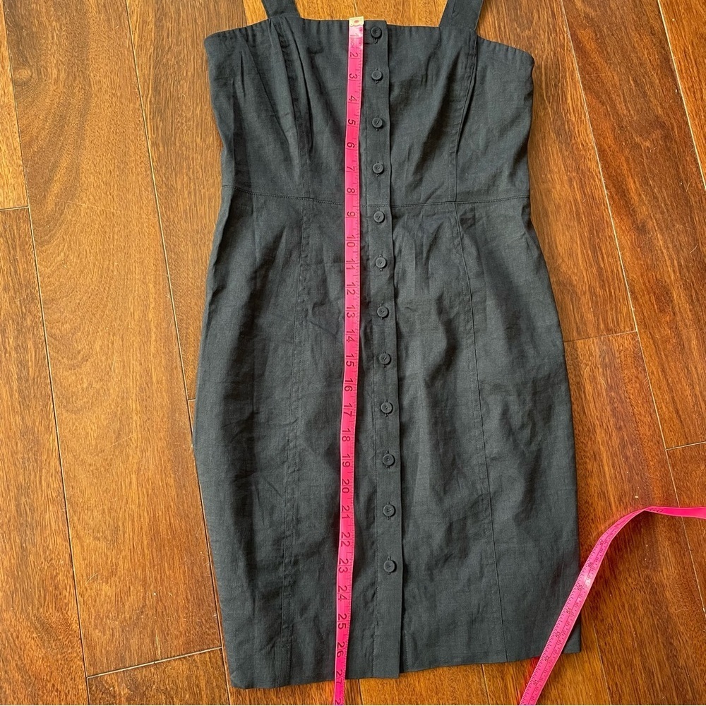 NWT Theory Kayleigh Button Front Mini Dress Navy Blue Sleeveless Linen Blend 0 - Picture 15 of 15